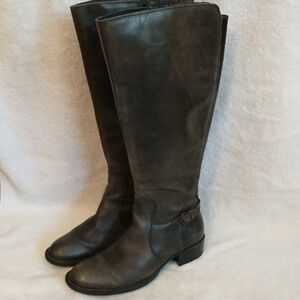 Born Helen Tall Boot,‎ Distressed Charcoal Gray Leather, Size 8